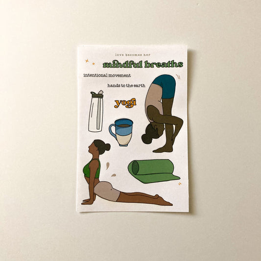 Mindful Breaths Yogi Sticker Sheet