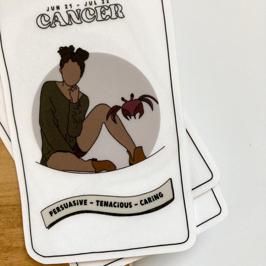 Cancer Horoscope Tarot Card Waterproof Sticker