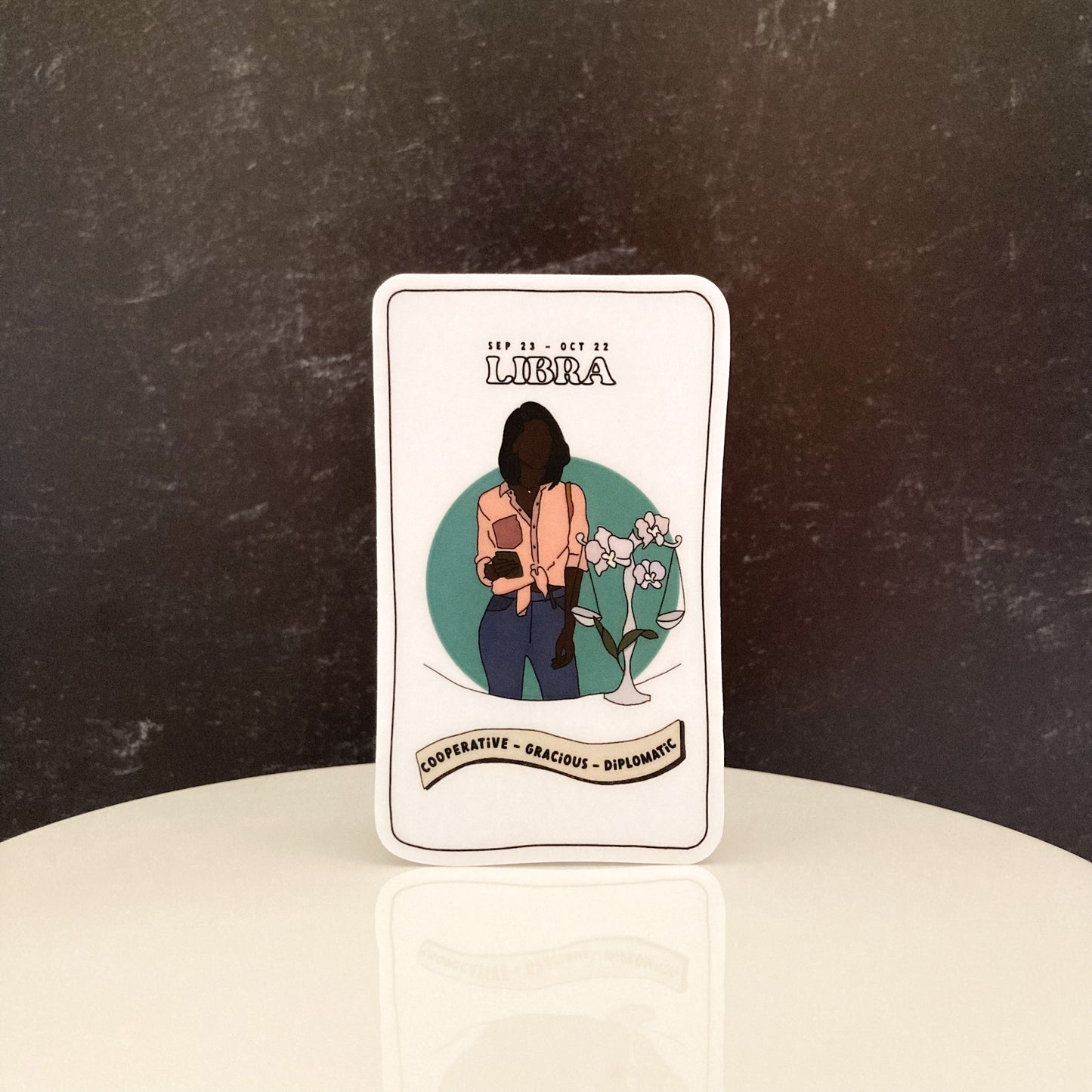 Libra Horoscope Tarot Card Waterproof Sticker