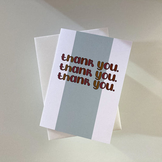 Thank You Thrice Greeting Card