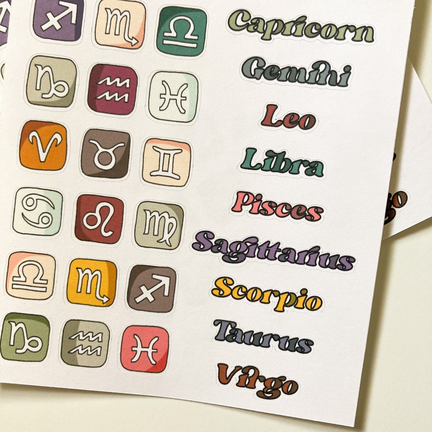 Zodiac Icon Sticker Sheet