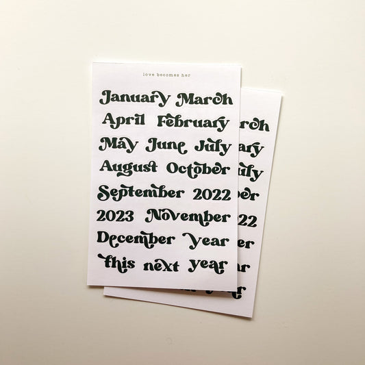 Groovy Months Sticker Sheet