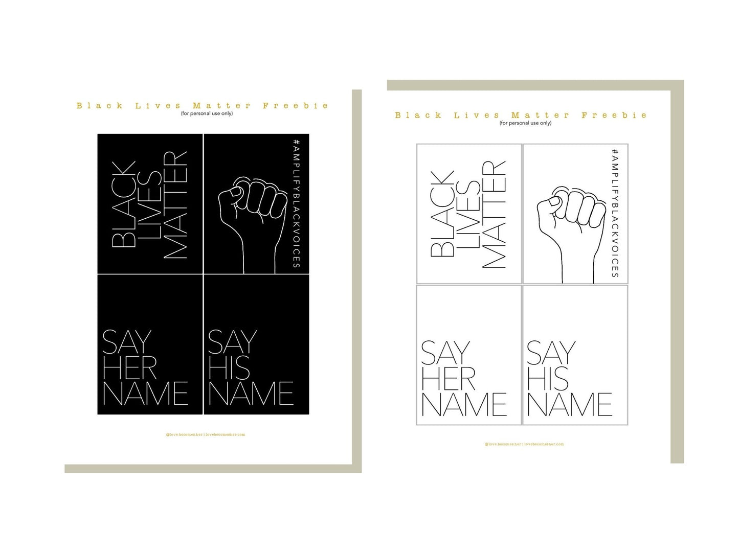 Black Lives Matter Journal Cards