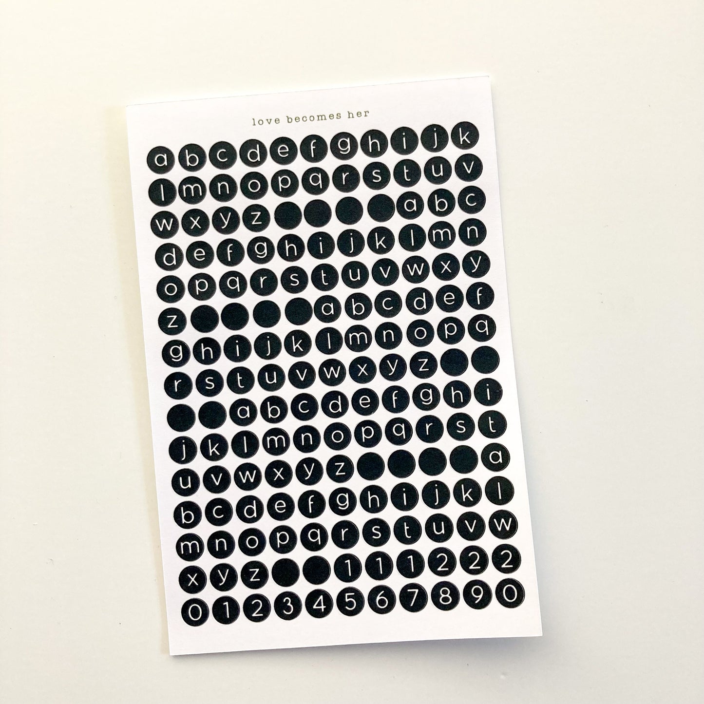 Black Dots Alpha Sticker Sheet